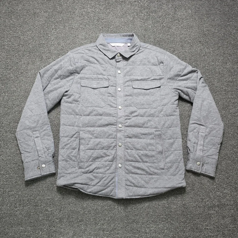 Peter Millar Crown Cotton Cashmere Shirt Jacket Gale Mens Medium Quilted MF21Z48